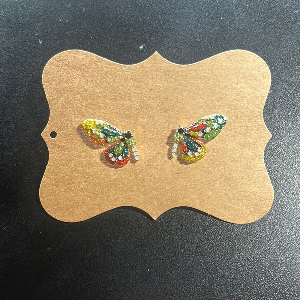 Butterfly post earrings